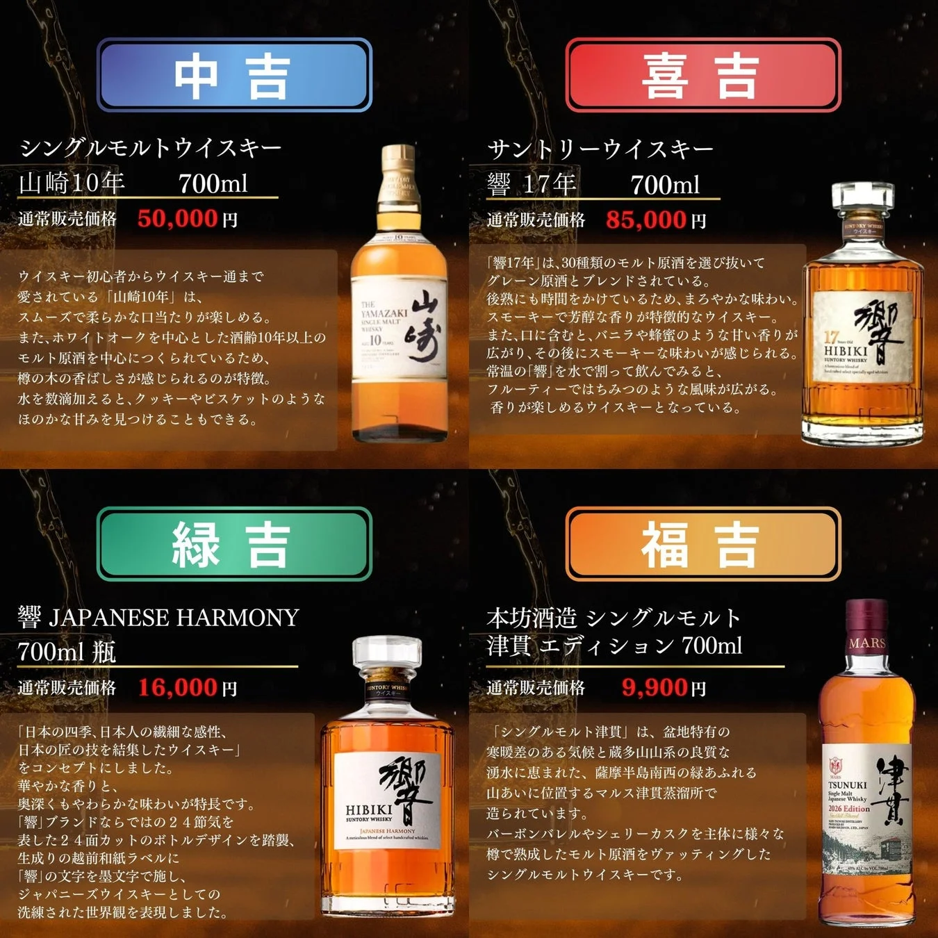 中吉〜福吉のウイスキー
