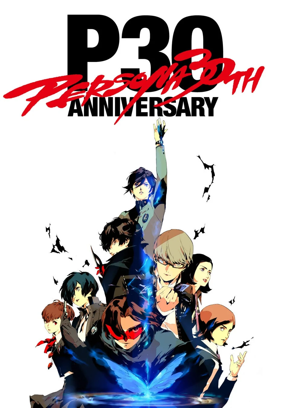 ペルソナシリーズの歴代主人公集合イラスト
