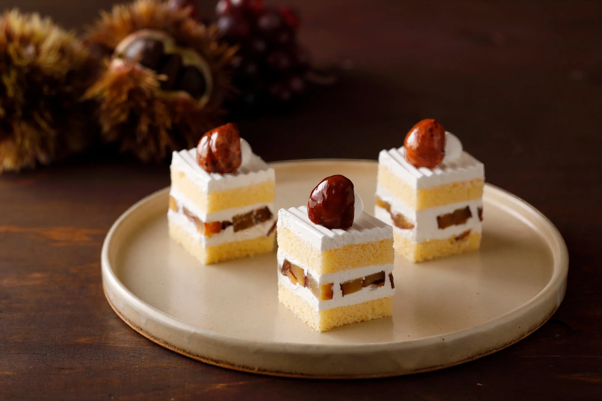 マロンケーキの盛り合わせ
