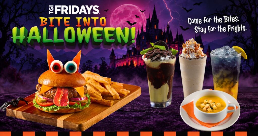 TGIフライデーズのハロウィン「FRIDAYFUL HALLOWEEN!」 おばけの目のバーガーと、スタッフ考案カクテルの優秀3作品が期間限定で登場